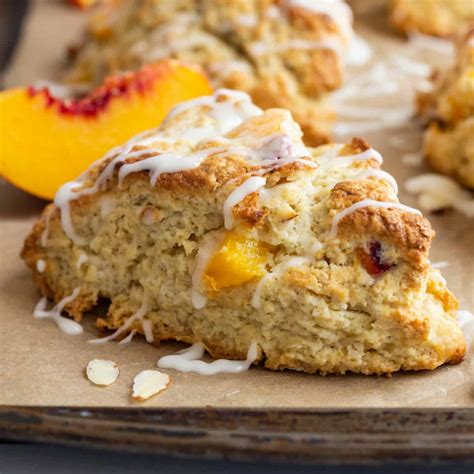 Peach Scones With Almond Glaze L Baked By An Introvert