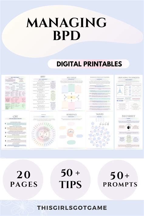 Borderline Personality Disorder Therapy Worksheets Bpd Journal Coping