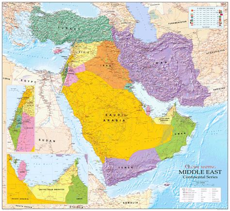 Middle East Political Map Wall Map | Porn Sex Picture