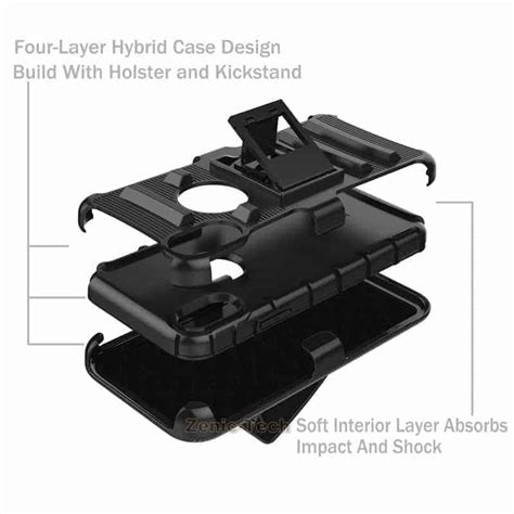 Apple Iphone X Armor Holster Clip Rugged Case Black