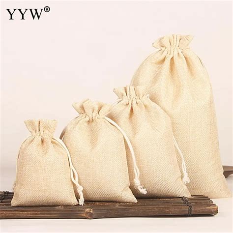 10pcs Drawstring Pouch Christmas Wedding Gift Bag Jewelry Cloth Linen