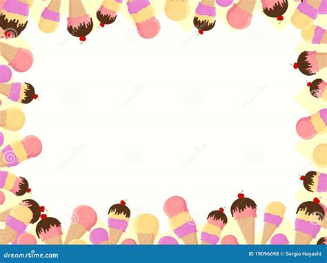 Ice Cream Cones Frame Vector Illustration CartoonDealer 19096698