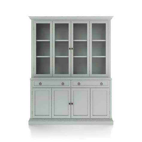 Cameo Blue Grey 2 Piece Entertainment Center With Wood And Glass Doors