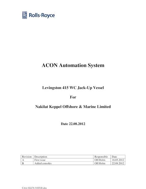 Acon Automation System Technical Spec B Download Pdf