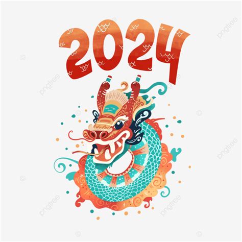 2024 Feliz Ano Novo Dragão Chinês PNG Ano Do Dragao Ano Novo Lunar