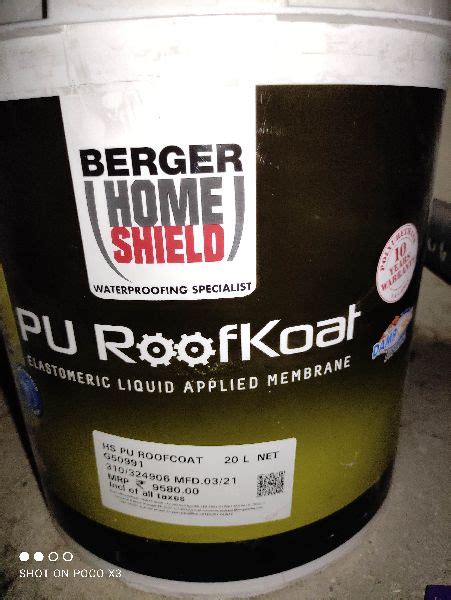 Berger Home Shield Pu Roofkoat Elastomeric Liquid At Best Price In