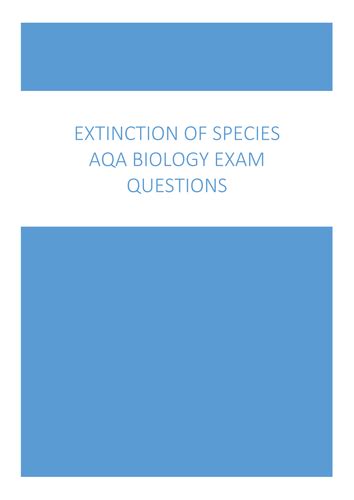 New Aqa 9 1 Gcse Biology Iveextinction 4636 Teaching Resources