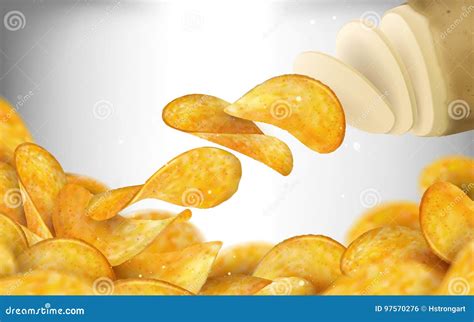 Potato Chips Background Stock Vector Illustration Of Peel 97570276