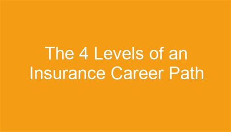 The 4 Levels Of An Insurance Career Path