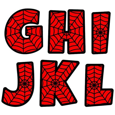 SPIDERMAN Alphabet Bundle Svg Spiderman Letters Svg SPIDER Etsy