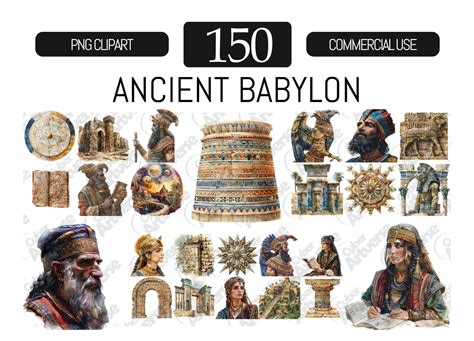 MEGA BUNDLE Ancient Babylon Watercolor Clipart Set Babylonian ...