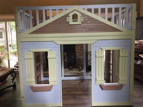 Cottage Loft Playhouse Bed With Ladders Blue Green Brown Holiday S