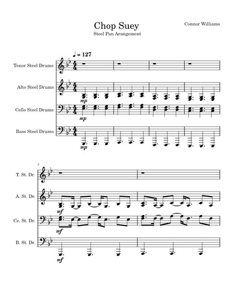 Chop Suey System Of A Down Chop Suey Sheet Music For Steel Drums Mixed Quartet