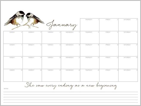 January Free Desktop Calendar And Printable Monthly Planner