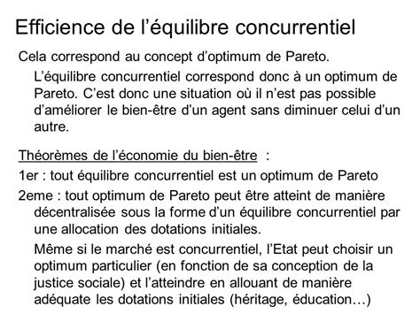 Equilibre Concurrentiel Et Optimum De Pareto