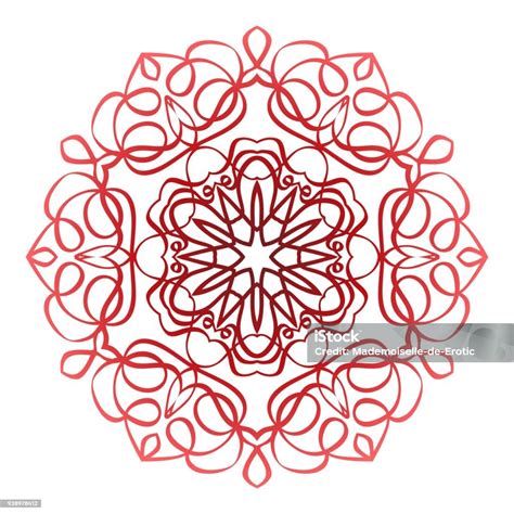 Red Mandala Vintage Decorative Elements Hand Drawn Background Vector