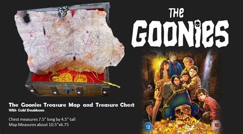 The Goonies Pirate Treasure Map with Treasure Chest and Gold Coins ...