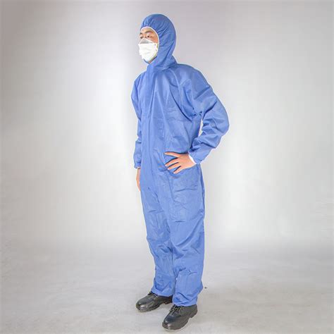 Blue Sms Gsm Full Body Ppe Garment Anti Static Protective Coverall