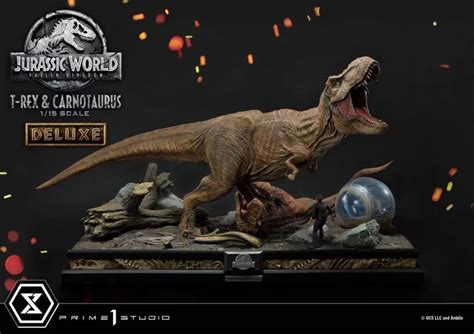 Jurassic World Fallen Kingdom Statue 1 15 T Rex And Carnotaurus Deluxe