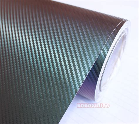 Multiple Car 3D Carbon Fiber Chameleon Vinyl Wrap Sticker Green To