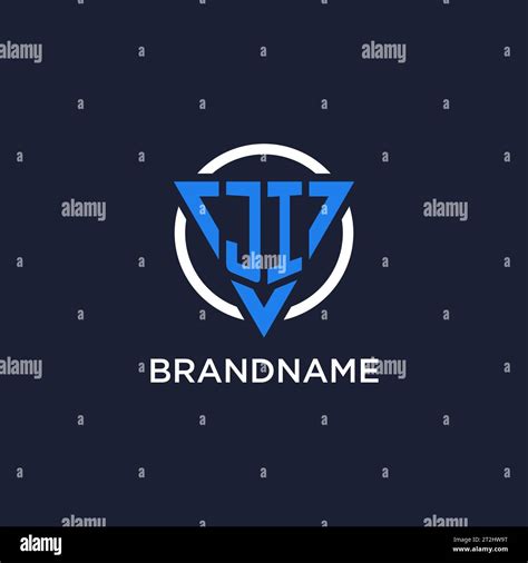 Ji Monogram Logo With Triangle Shape And Circle Design Vector Stock