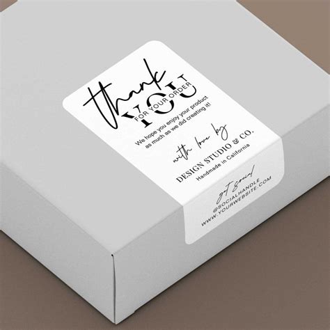 Minimalist Business Thank You Box Seal Packaging Label Zazzle Mailer Box Packaging Business