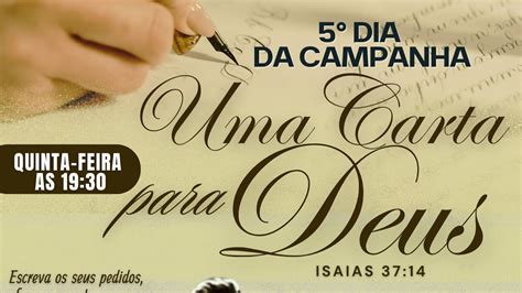 Dia Da Campanha Uma Carta Para Deus Preletora Solange Valente