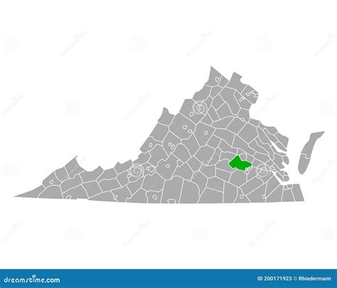 Map of Chesterfield in Virginia Stock Vector - Illustration of region ...