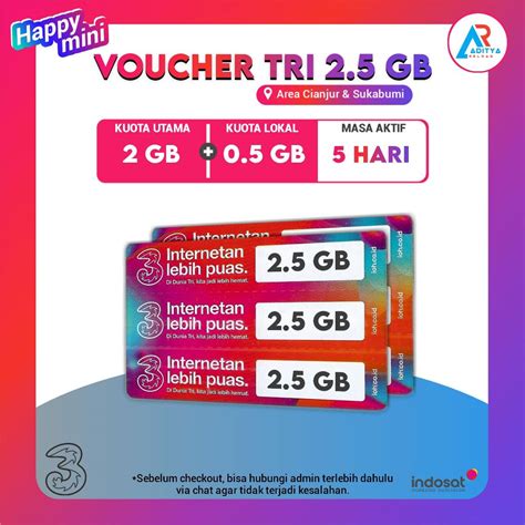 Jual Voucher Tri Happy Mini Gb Hari Lokal Cianjur Sukabumi