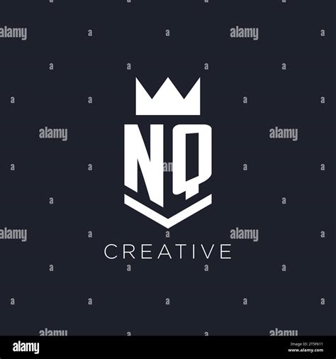 Nq Logo With Shield And Crown Initial Monogram Logo Design Ideas Stock