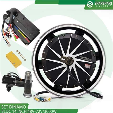 Jual Paket Hub Dinamo Bldc Motor Listrik 48 72v 3000w Ring 14 14inch