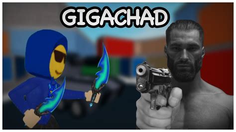 Battling Giga Chad Roblox Mm2 Youtube