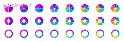 Pie Chart Infographic Set Circle Diagram Collection With Sections Or