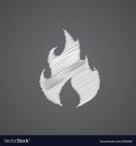 Fire sketch logo doodle icon Royalty Free Vector Image