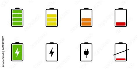 Conjunto De Iconos Del Indicador De Carga De La Bater A Nivel De