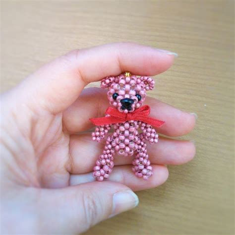 Beaded Teddy Bear Barnard Beading Pattern 3d Etsy Canada Bead Work Beading Patterns Beaded