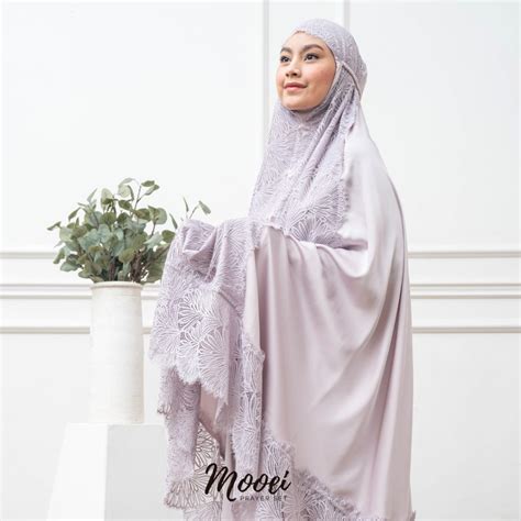 Mukena Terbaru Mahar Silky Premium Classic Lilac Chrysant Mooeishop