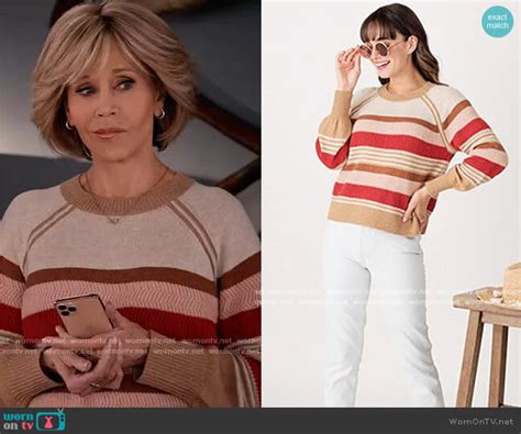 Wornontv Graces Striped Sweater On Grace And Frankie Jane Fonda