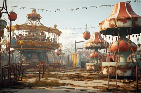 Premium AI Image | Abandoned Carnival Rides Rusty and abandoned carni 00004 00