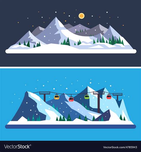 Ski resort Royalty Free Vector Image - VectorStock