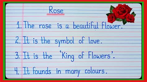 Rose Essay Lines Rose Essay In English Essay On Rose In English My