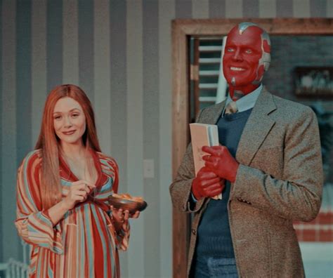 Elizabeth Olsen And Paul Bettany As Wanda Maximoff And Vision In