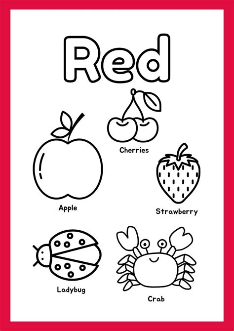 Free Color Red Worksheet For Preschool Download Free Color Red