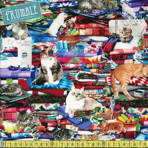 Cats On Quilts Multi Fabric By Timeless Treasures Frumble Fabrics