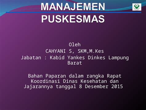 Materi Manajemen Puskesmas Ppt Riset