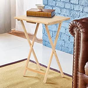 Pj Wood Folding Tv Tray Snack Table Natural Amazon Co Uk Home