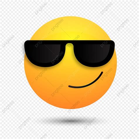 3d Cool Emoji Expression With Black Glasses 3d Cool Face Png And