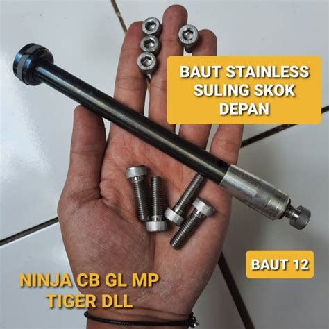 Jual BAUT SULING SHOCK DEPAN NINJA 150 TIGER DLL Custom Bubut