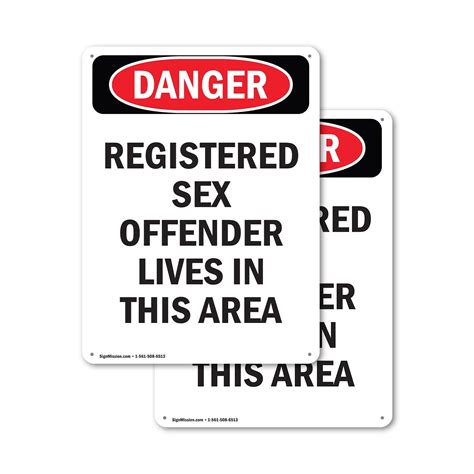 2 Pack Portrait Registered Sex Offender Osha Danger Sign 7 Inch X 10 Inch Plastic Sign