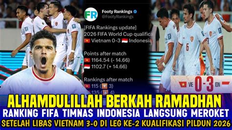 Luar Biasa Ranking Fifa Timnas Indonesia Langsung Meroket Usai Menang